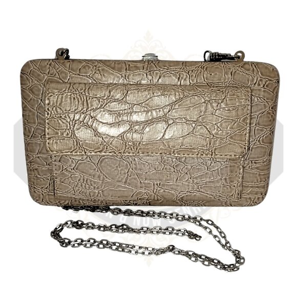 Vintage Sexy Sleek Slim Long Removeable Chain Faux Crocodile Skin Wallet. - Picture 6 of 14
